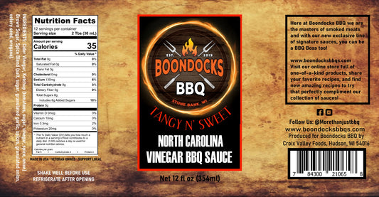 Boondocks North Carolina Vinegar BBQ Sauce